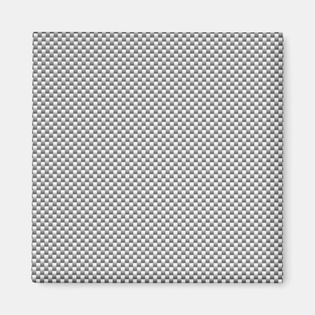 Silver White Carbon Fibre Print Magnet (Front)