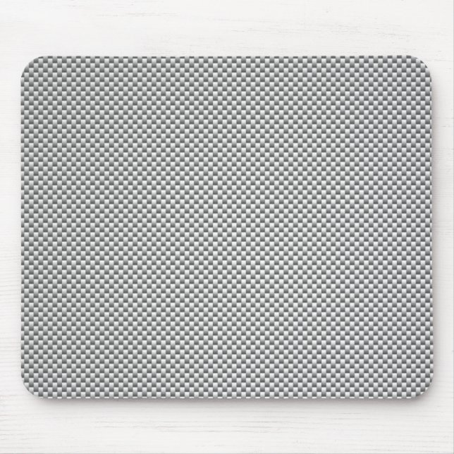 Silver White Carbon Fibre Print Mouse Pad (Front)