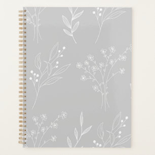Silver White Floral Boho Wedding Planner