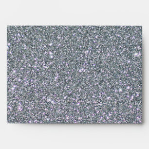 Silver & White Glitter Confetti Faux Foil Envelope