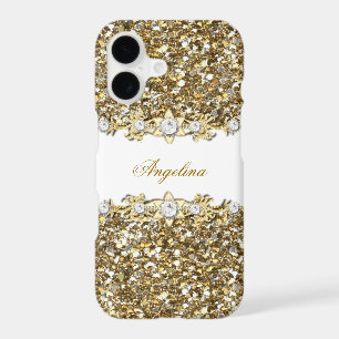 Silver White Gold Faux Diamond Jewel Glitter