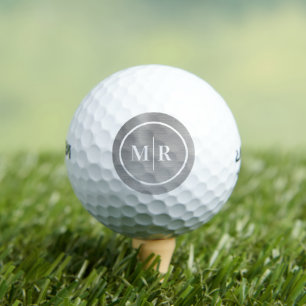 Silver White Monogram Initial Golf Balls