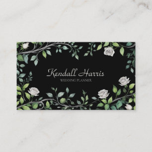 Silver & White Rose Business Card