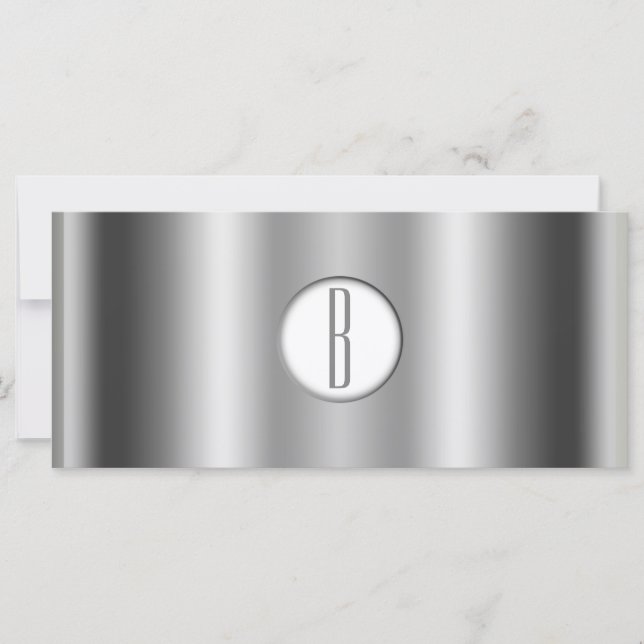 Silver White Shiny Glam Monogram Gift Certificate (Front)