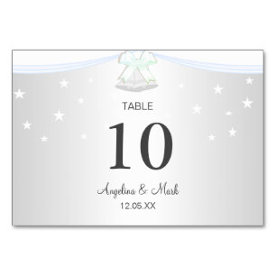 Silver White Wedding Table Card