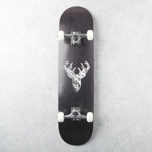 Silver Whitetail Deer on Carbon Fibre Style Print