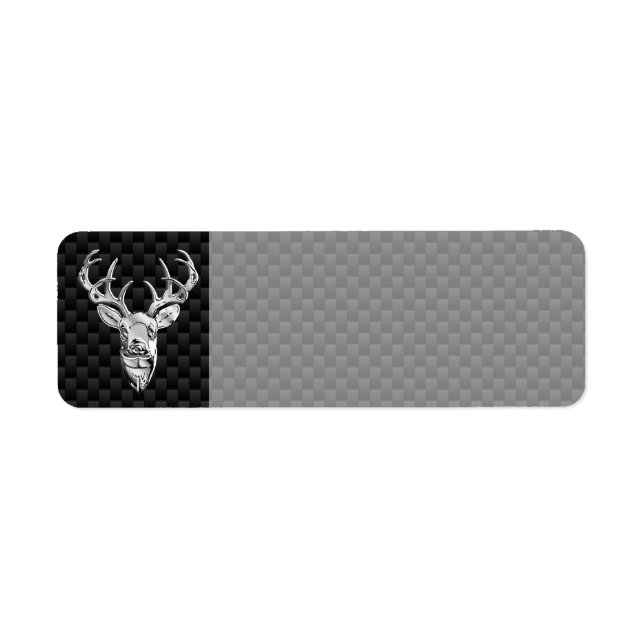 Silver Wild Deer on Carbon Fibre Style Decor (Front)