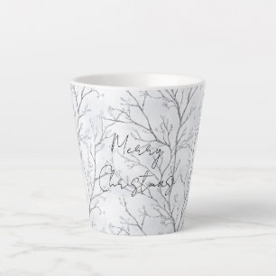 Silver Winter Trees Christmas Latte Mug