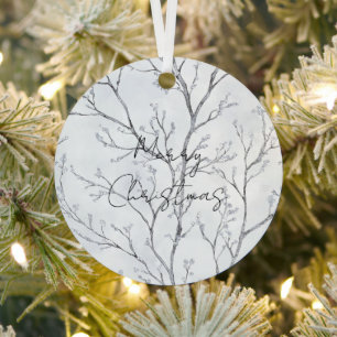 Silver Winter Trees Christmas Metal Tree Decoration