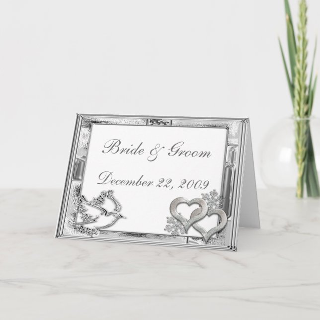 Silver Winter Wedding Invitation (Front)