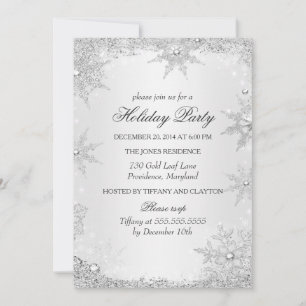 Silver Winter Wonderland Christmas Holiday Party 2 Invitation