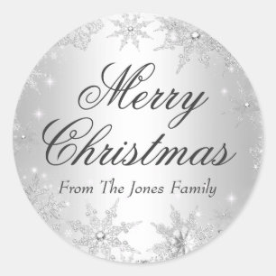 Silver Winter Wonderland Christmas Holiday Sticker
