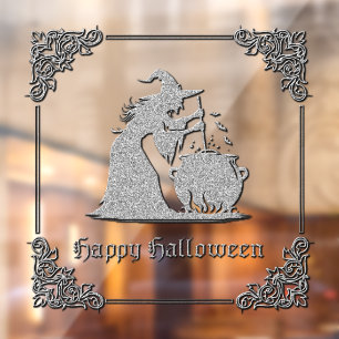 Silver Witch & Cauldron Halloween