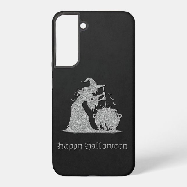 Silver Witch & Cauldron Halloween Samsung Galaxy S22+ Case (Back)