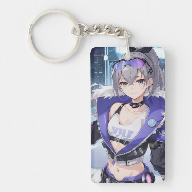 Silver Wolf fan art 1 Key Ring (Front)