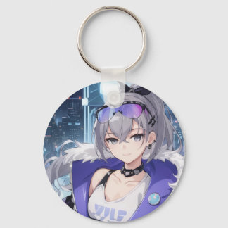 Silver Wolf fan art 1 Key Ring