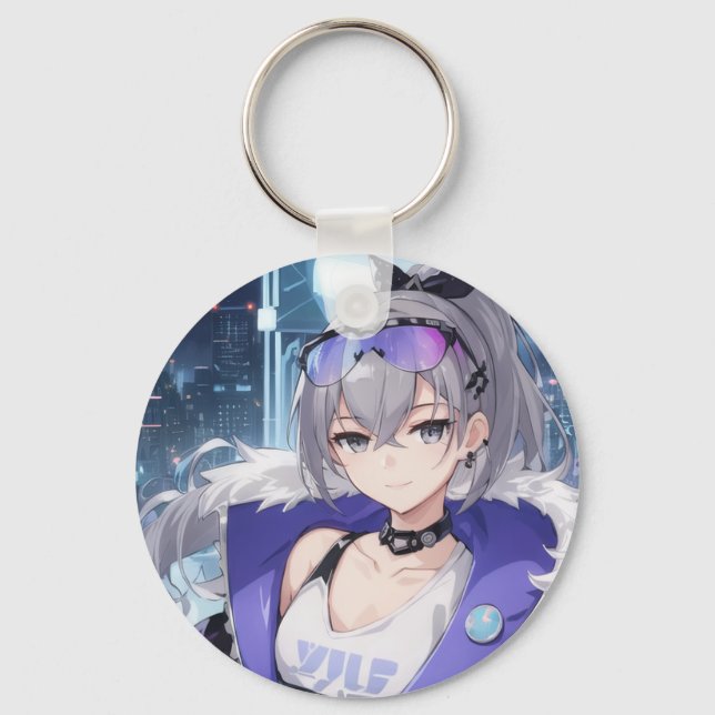 Silver Wolf fan art 1 Key Ring (Front)