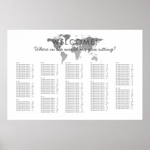 Silver World Map Seating Chart