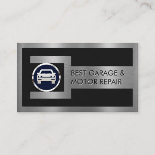Silver Wrench Frame On Car Nut Logo Business Card