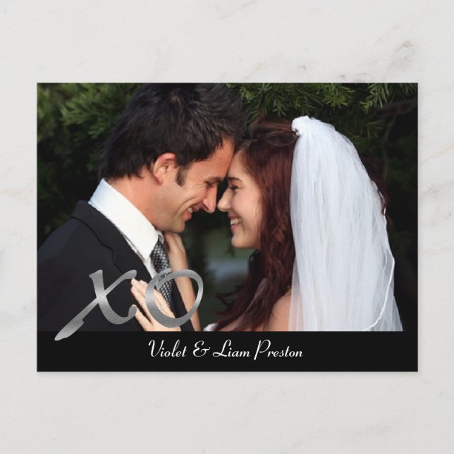 Silver XO's Photo Thank You Postcard (Front)