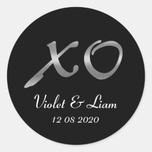 Silver XO's Wedding Sticker