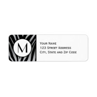 Silver Zebra Stripe Return Address Label