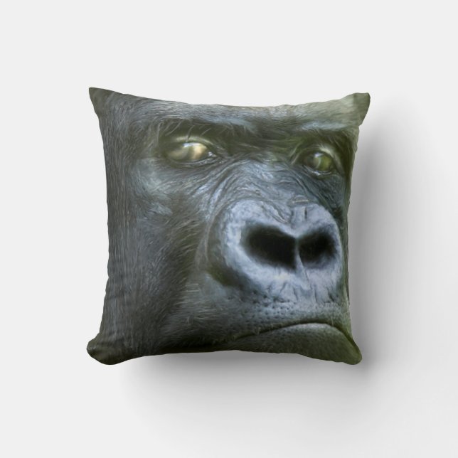 Silverback Gorilla Art Designer Pillow (Front)