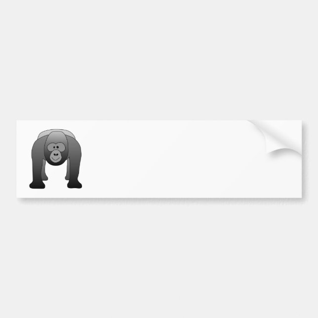 Silverback Gorilla Cartoon Bumper Sticker (Front)