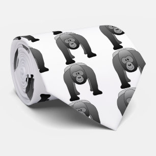Silverback Gorilla Cartoon Tie