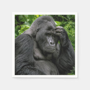 Silverback Gorilla Deep In Thought Napkin