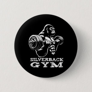 Silverback Gym Gorilla Weightlifting Workout Fitne 6 Cm Round Badge