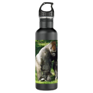 Silverback Male Lowland Gorilla Standing Up 710 Ml Water Bottle