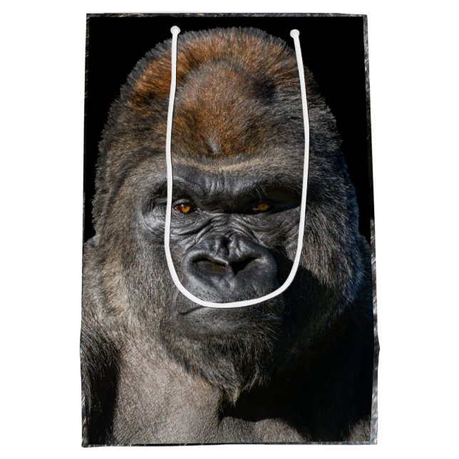 Silverback Strength – Gorilla Portrait Medium Gift Bag (Back)