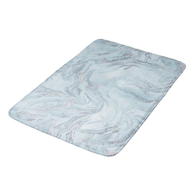 SilverBlue Marble Bath Mat (Angled)