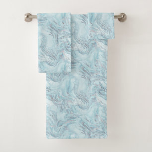 SilverBlue Marble Bath Towel Set