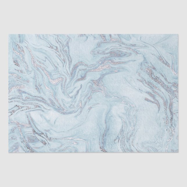 SilverBlue Marble Tissue Paper (Front)