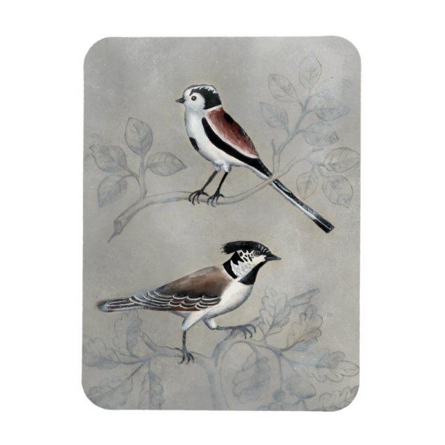 Silvered Aviary | A Pair Magnet (Vertical)