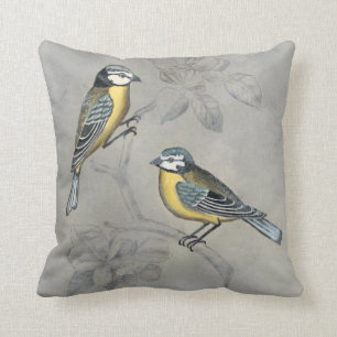 Silvered Aviary   Bird Couple Cushion