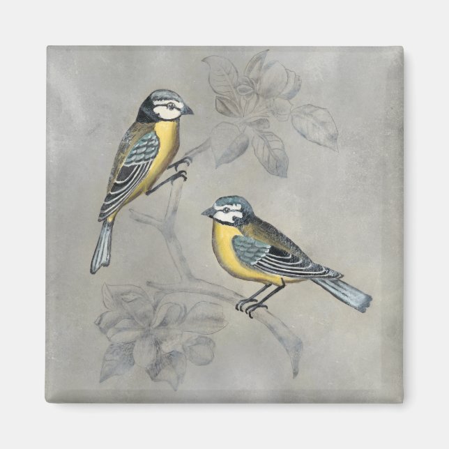 Silvered Aviary | Bird Couple Magnet (Front)