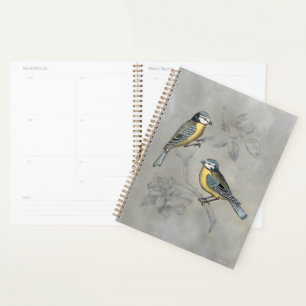 Silvered Aviary   Bird Couple Planner