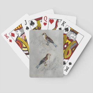 Silvered Aviary Two Birds Playing Cards