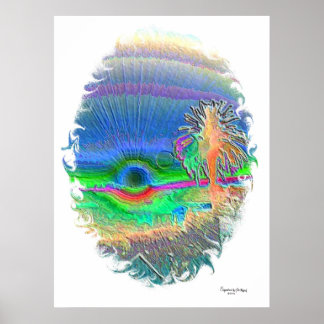 Silverlake Sunset Negative Oval Poster