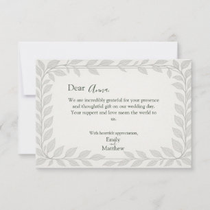 Silverleaf Elven Wedding Thank You Card