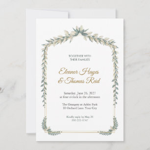 Silverling Pediment Wedding Invitation