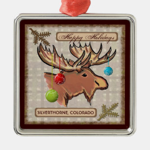 Silverthorne Colorado artistic moose ornament