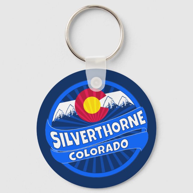 Silverthorne Colorado mountain burst keychain (Front)