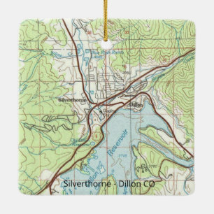 Silverthorne Colorado Topo Map Ceramic Ornament