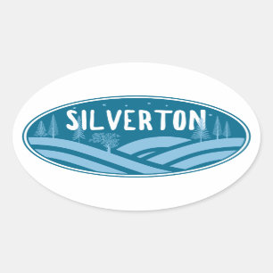 Silverton Colorado Outdoors Oval Sticker