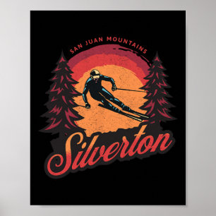 Silverton Colorado San Juan Mountains Snow Skiing Poster
