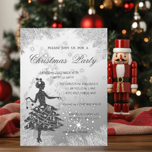 SilverTree Branches,Girl Corporate Christmas Party Invitation